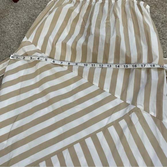 Gap Stripe MIDI Tank Dress Cotton Size Small Khaki White Summer Vacation Coastal - Picture 7 of 12